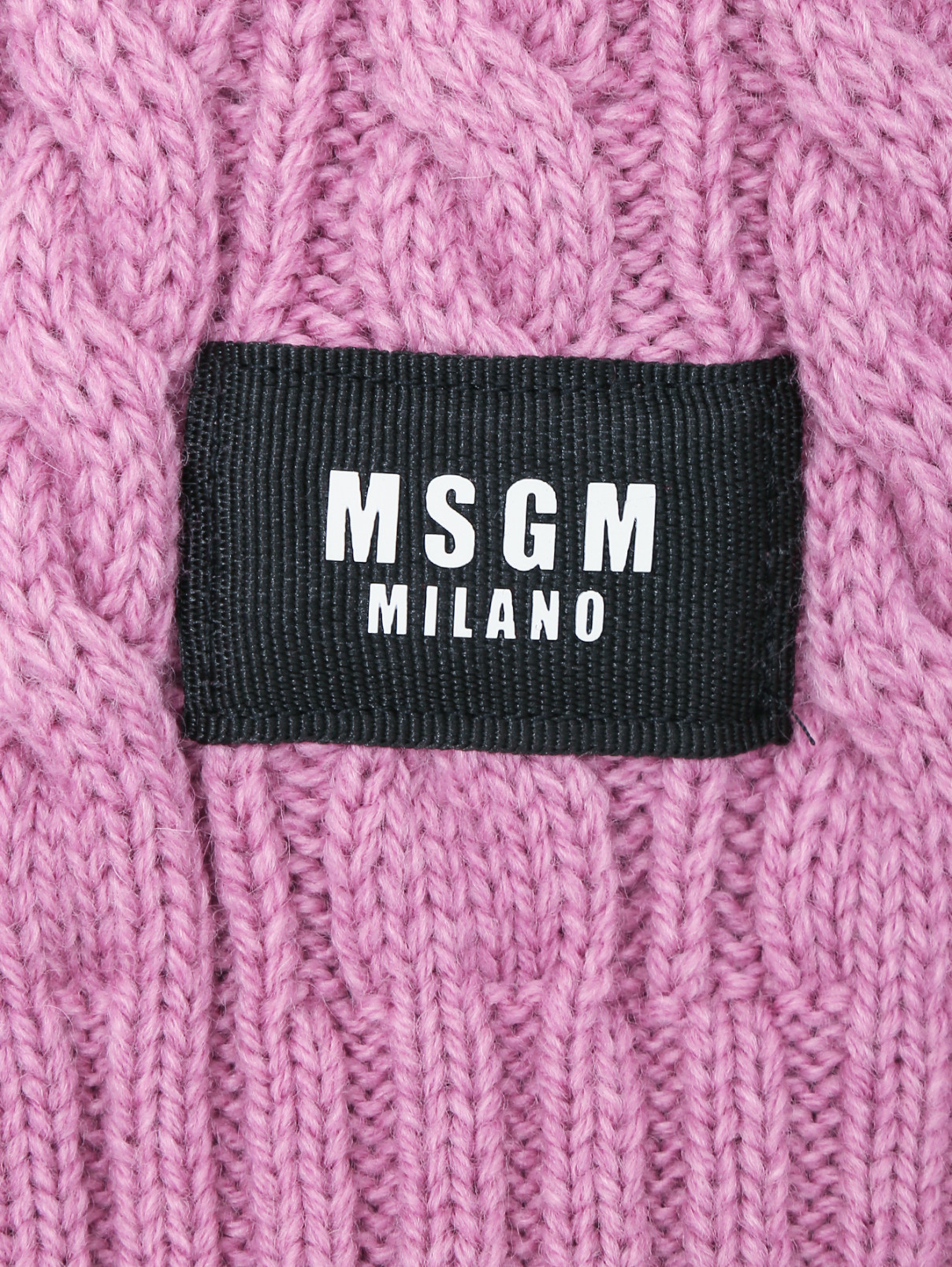 Однотонный шарф из шерсти MSGM  –  Деталь1  – Цвет:  Фиолетовый