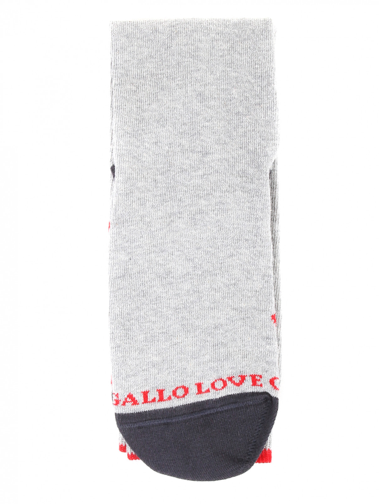 Носки из хлопка с узором Gallo  –  Общий вид  – Цвет:  Серый