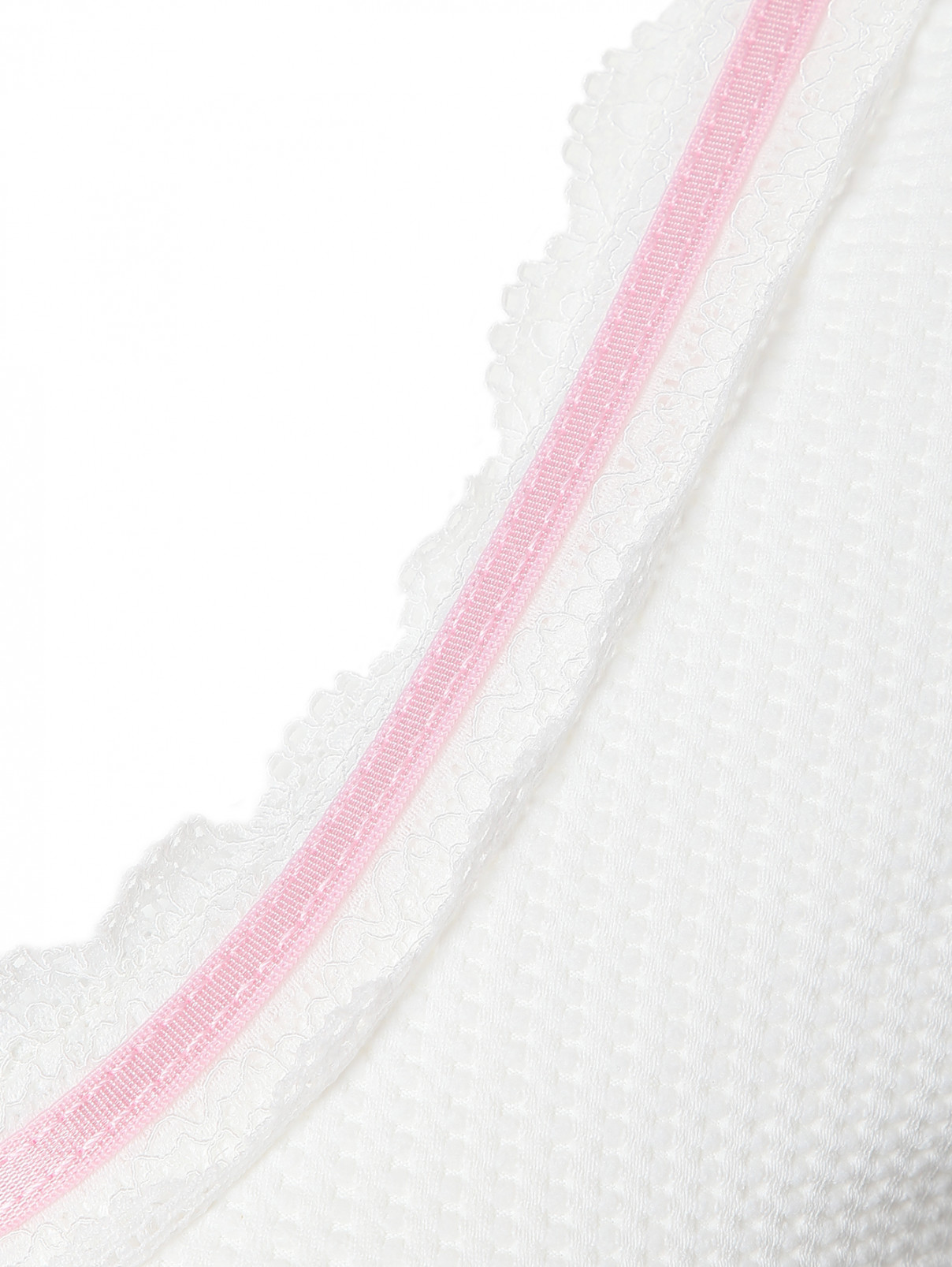 Укороченный топ с кружевной отделкой Frankies Bikinis  –  Деталь  – Цвет:  Белый