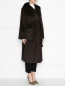 Пальто из шерсти с накладными карманами и капюшоном Marina Rinaldi  –  МодельВерхНиз
