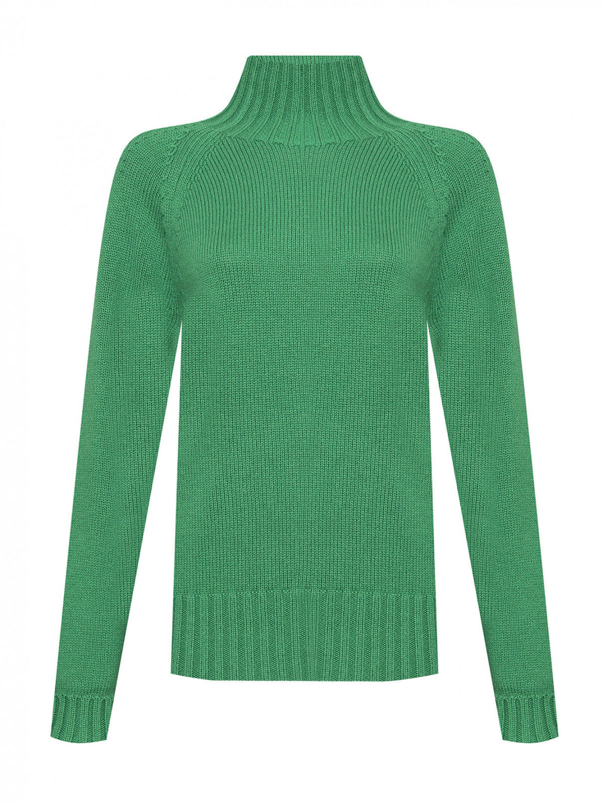 Однотонный свитер из шерсти Max Mara  –  Общий вид  – Цвет:  Зеленый