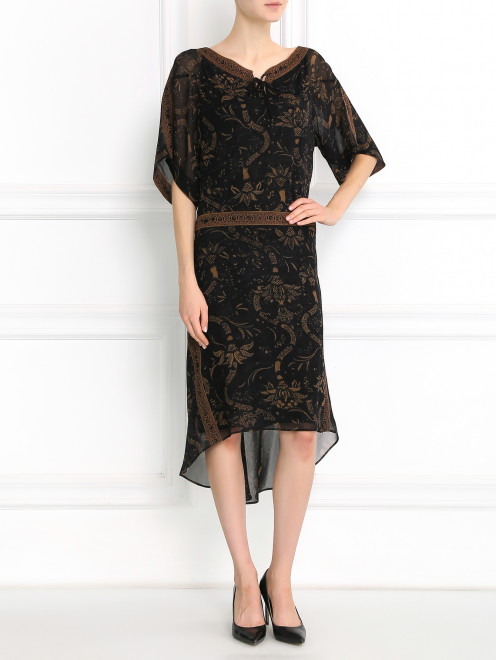 Платье-миди из шелка с асимметричным подолом Barbara Bui - Модель Общий вид