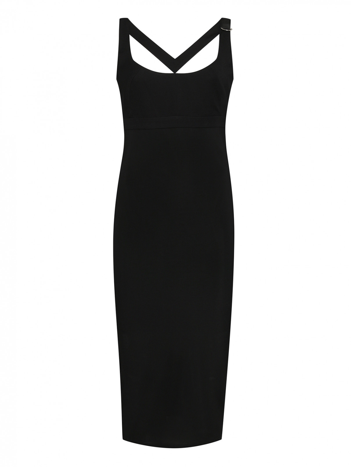 Трикотажное платье с вырезами Versace Jeans  –  Общий вид  – Цвет:  Черный