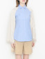 Комбинированная блуза из хлопка с узором полоска Weekend Max Mara  –  МодельВерхНиз