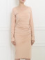 Трикотажное платье-миди с длинным рукавом Donna Karan  –  Модель Верх-Низ