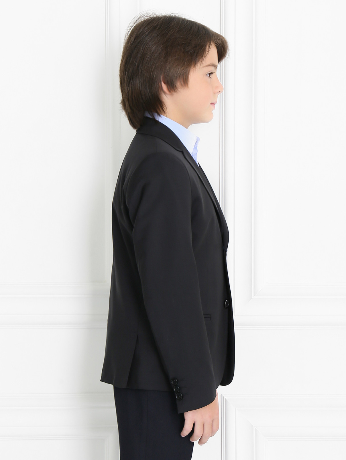 Классический пиджак из шерсти Dal Lago  –  Модель Верх-Низ2  – Цвет:  Черный