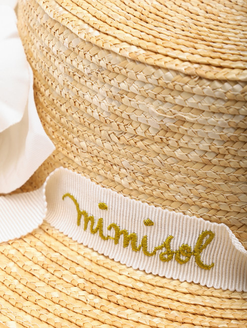 Соломенная шляпа с декоративными цветами - Деталь1