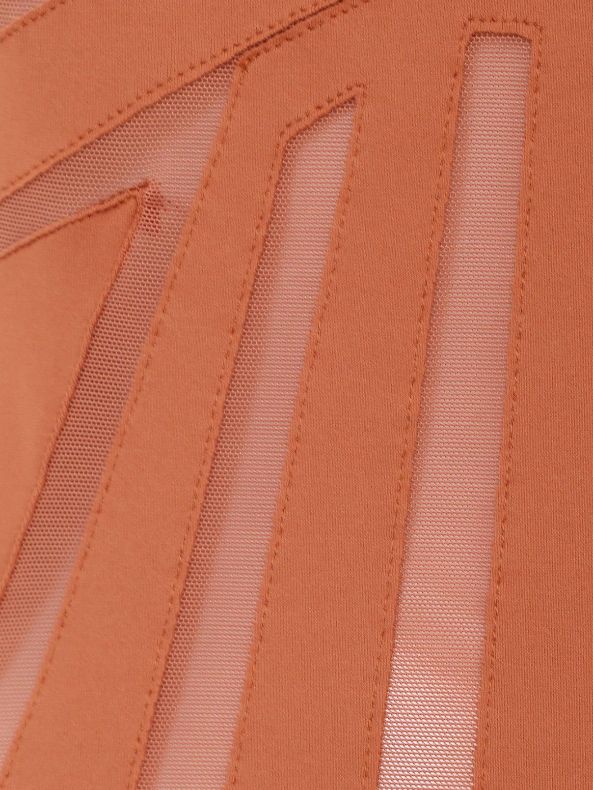 Платье-мини с вставками из сетки La Perla  –  Деталь  – Цвет:  Оранжевый