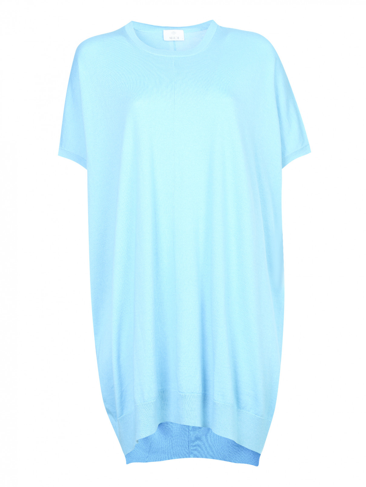 Платье из хлопка и кашемира свободного кроя Allude  –  Общий вид  – Цвет:  Синий