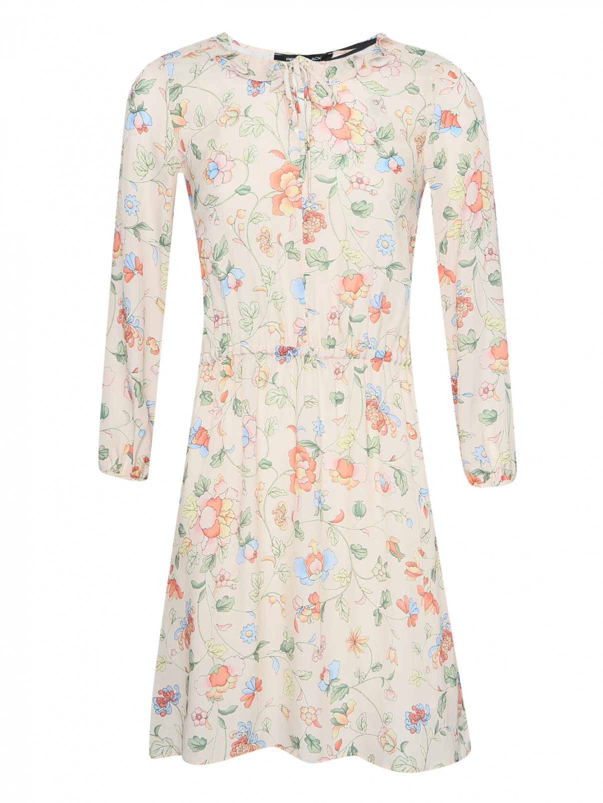 Платье из смешанного шелка с цветочным узором PennyBlack  –  Общий вид  – Цвет:  Узор