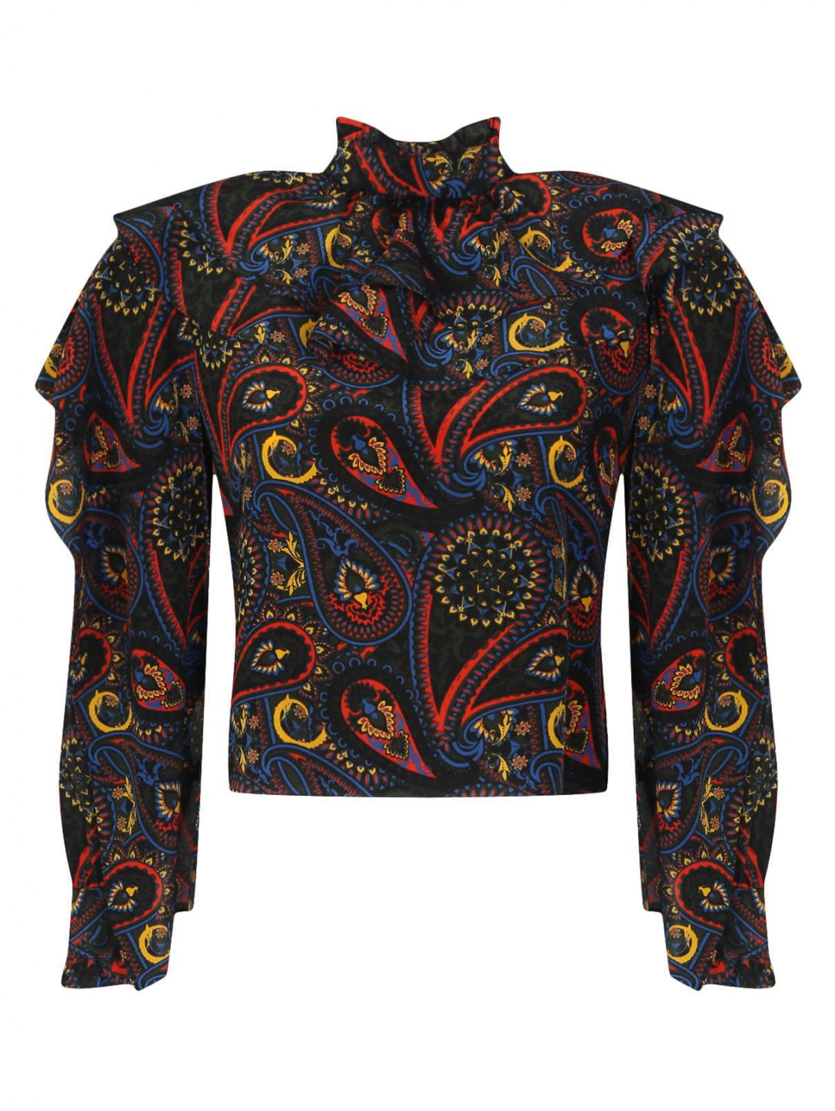 Блуза с узором "пейсли" J.W. Anderson  –  Общий вид  – Цвет:  Черный