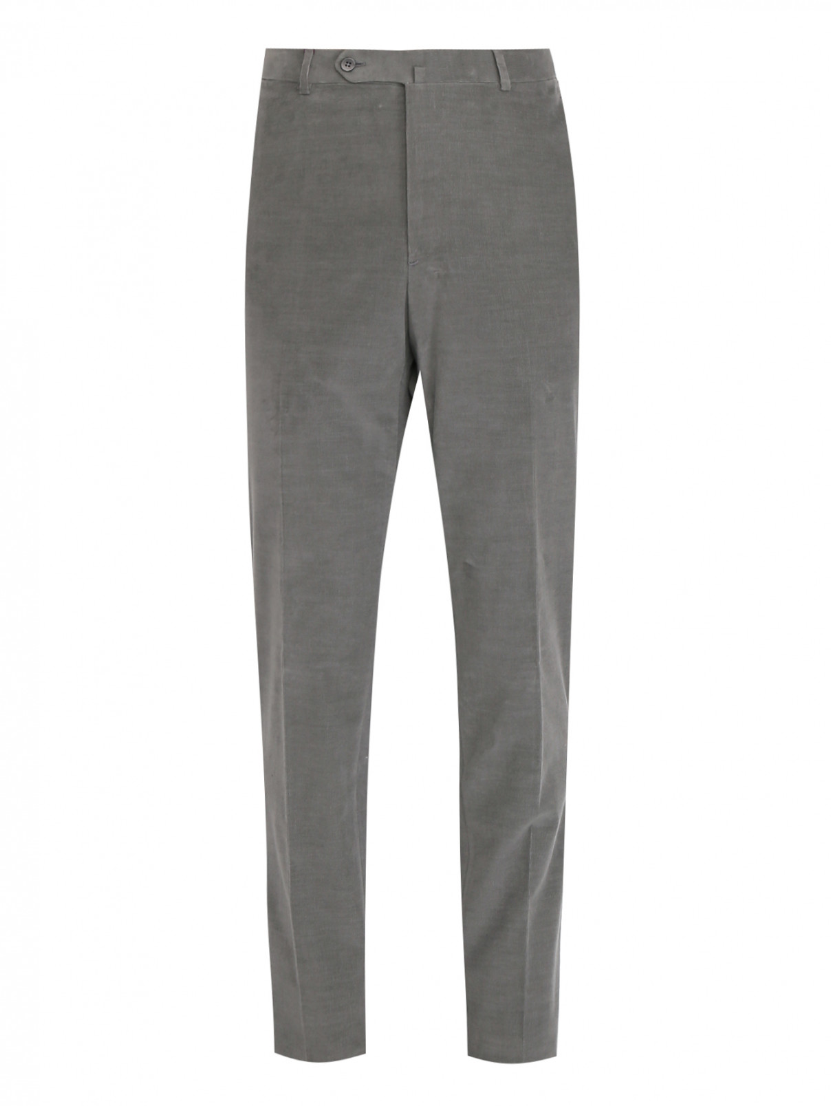 Вельветовые брюки с карманами Isaia  –  Общий вид  – Цвет:  Серый