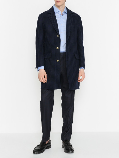 Пальто из смешанной шерсти с узором Brunello Cucinelli - МодельОбщийВид