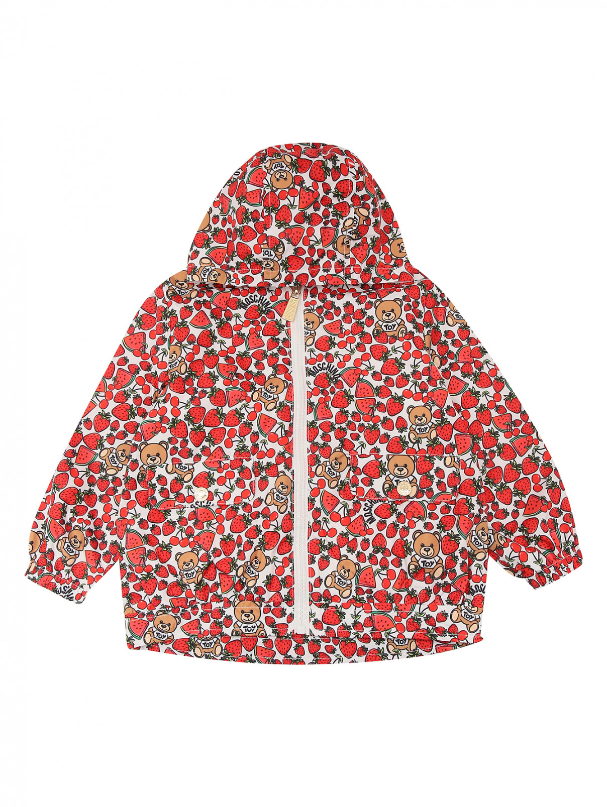Куртка с капюшоном на молнии Moschino  –  Общий вид  – Цвет:  Узор