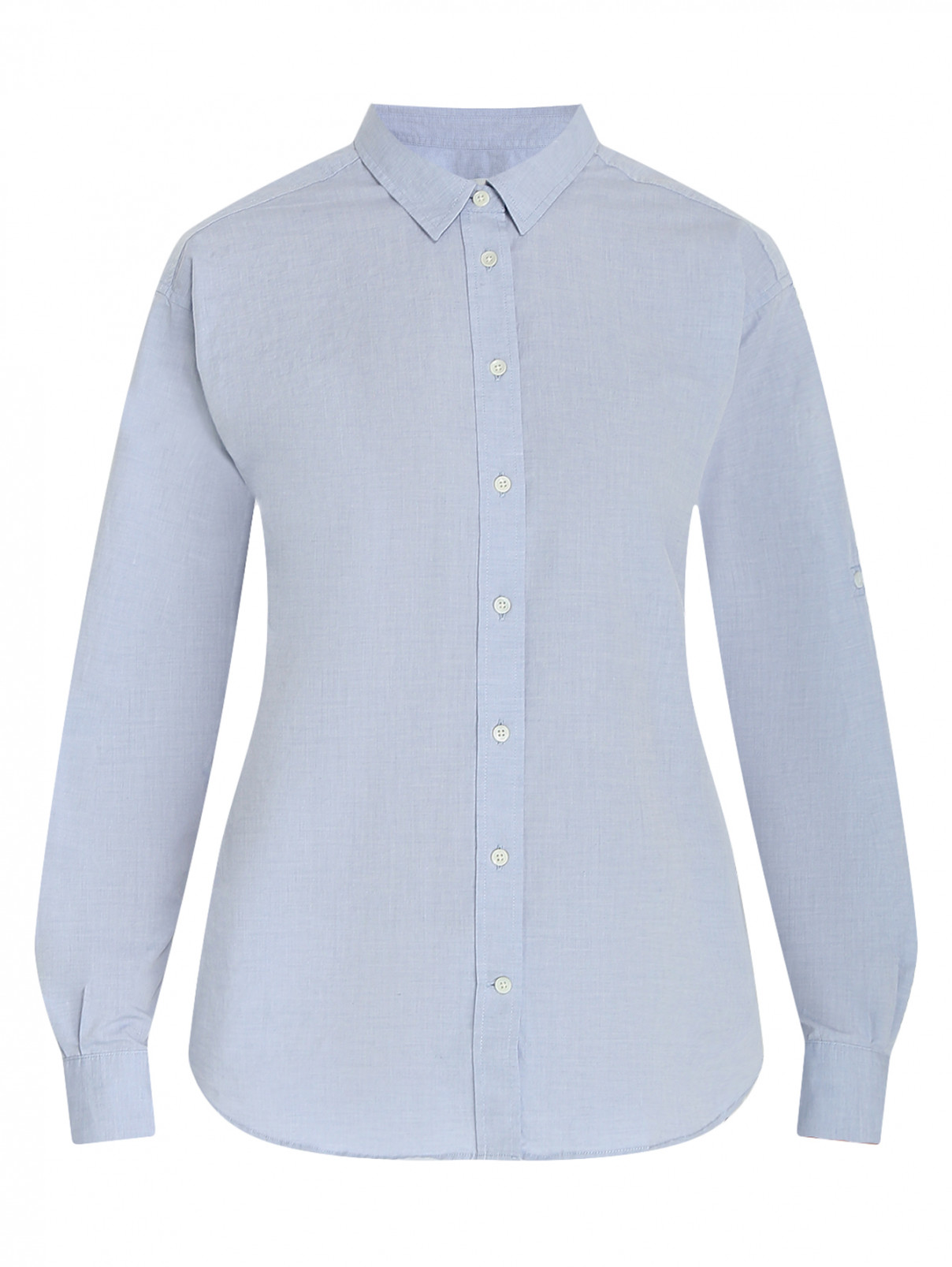 Рубашка из хлопка свободного кроя CLOSED  –  Общий вид  – Цвет:  Синий