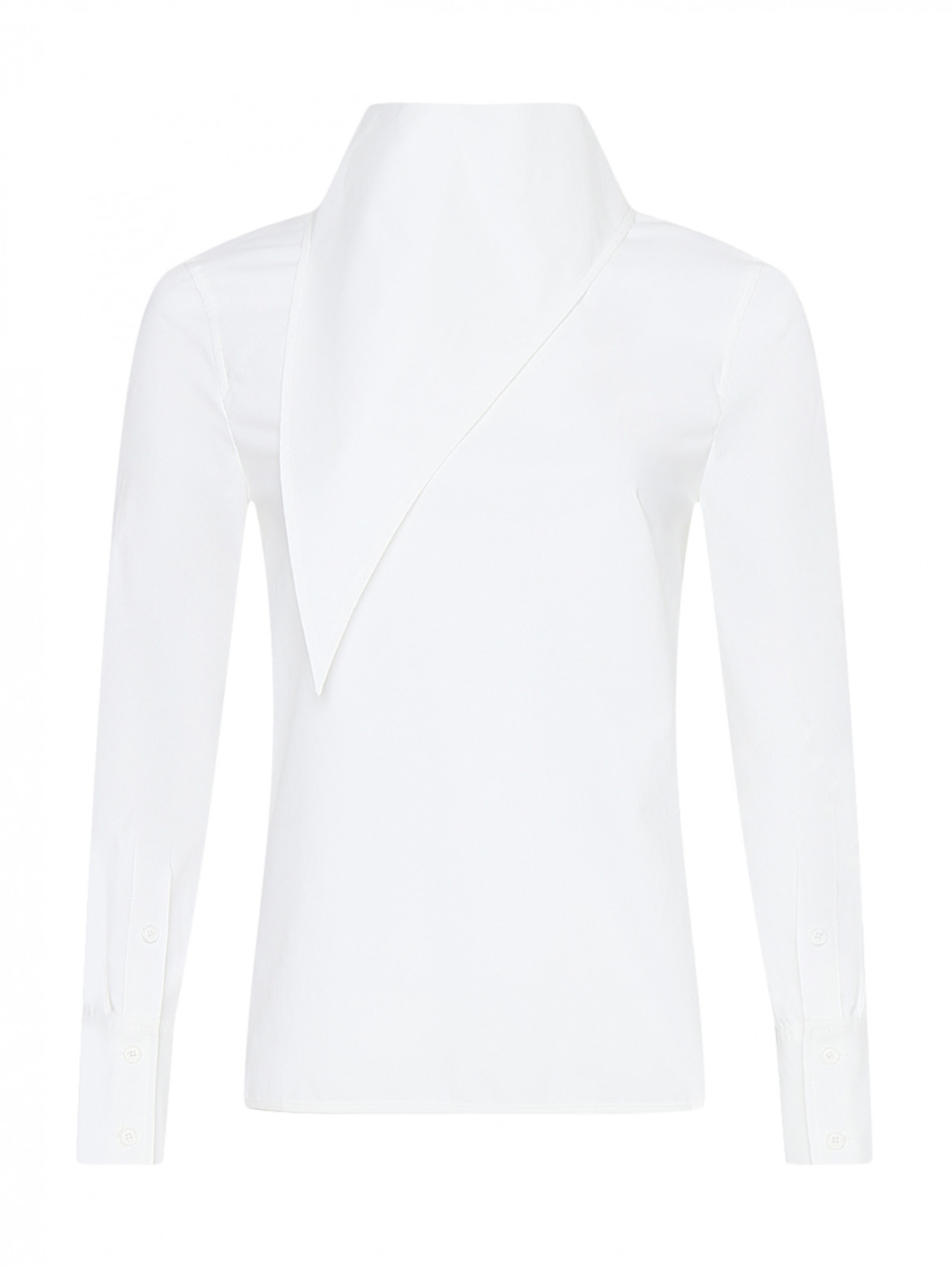 Рубашка из хлопка с декоративным воротом Proenza Schouler  –  Общий вид  – Цвет:  Белый