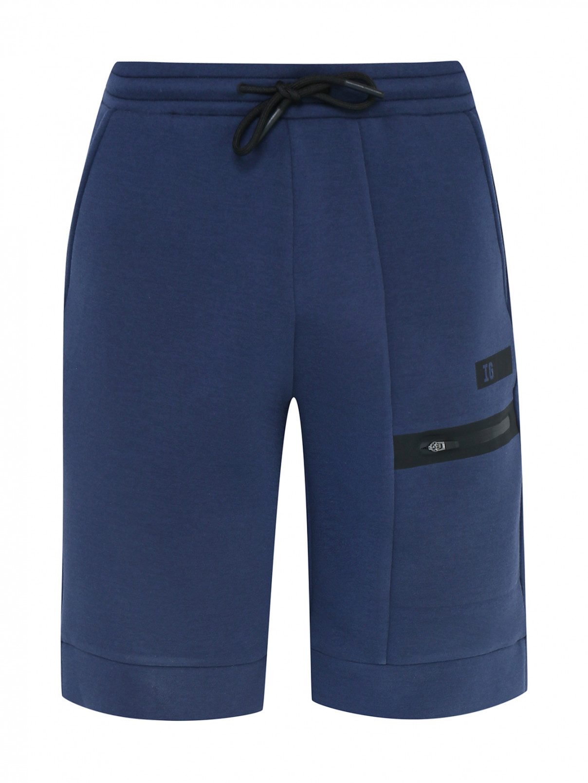 Трикотажные шорты с карманами Il Gufo  –  Общий вид  – Цвет:  Синий