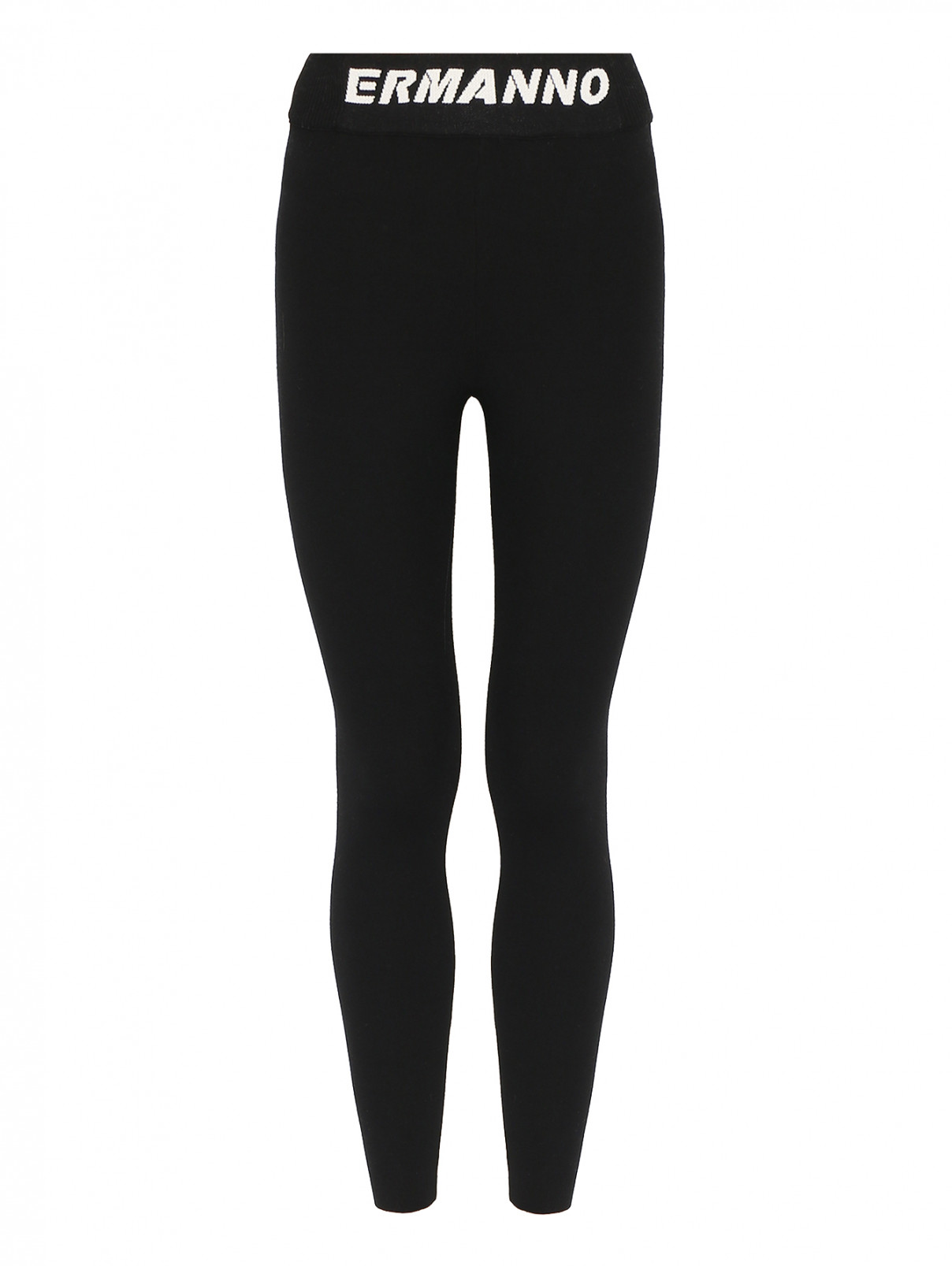 Трикотажные узкие брюки Ermanno Firenze  –  Общий вид  – Цвет:  Черный