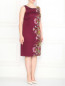 Платье из шелка с аппликацией и узором с рукавами в комплекте Marina Rinaldi  –  Модель Общий вид