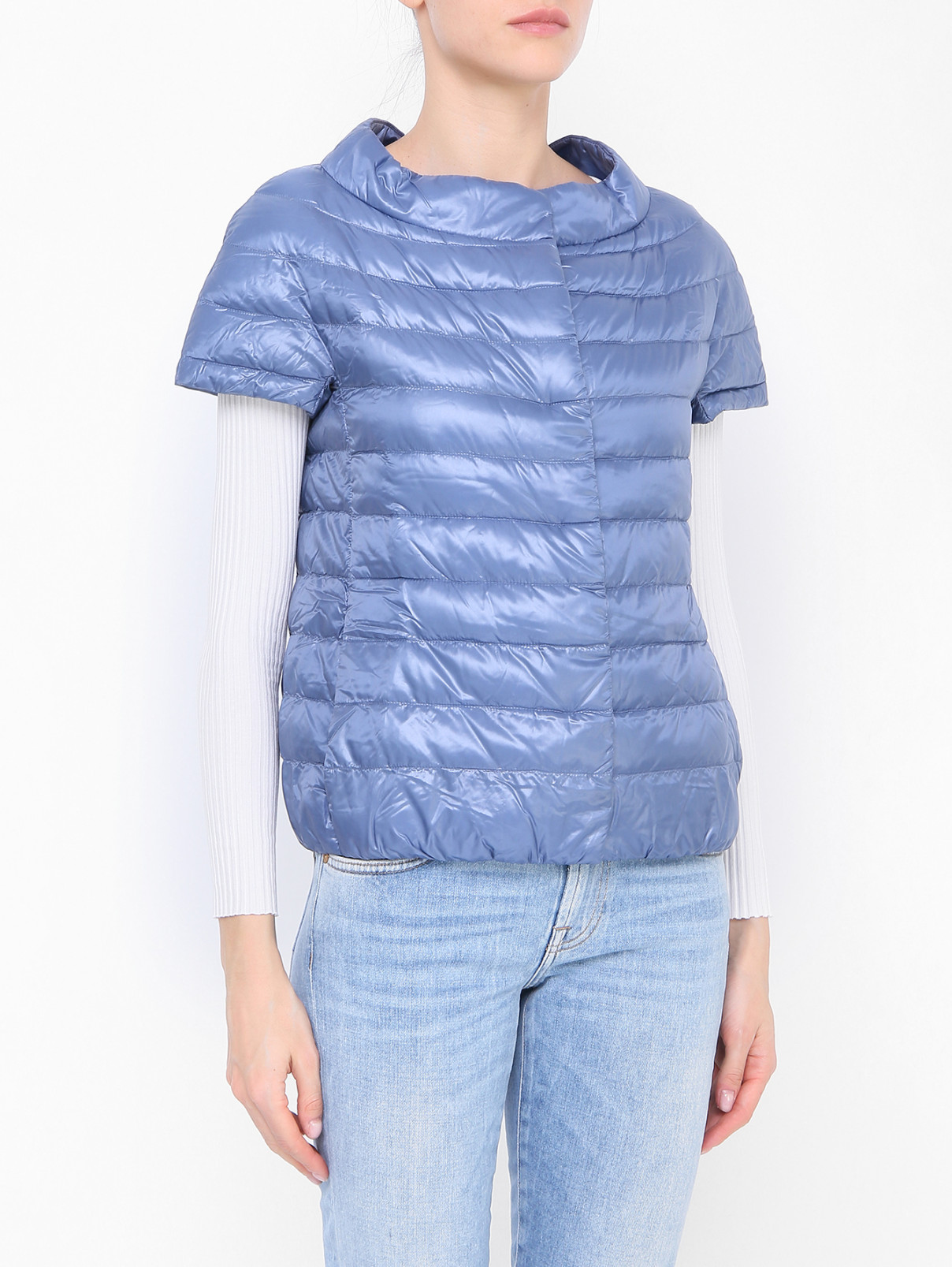 Куртка с коротким рукавом Herno  –  МодельВерхНиз  – Цвет:  Синий