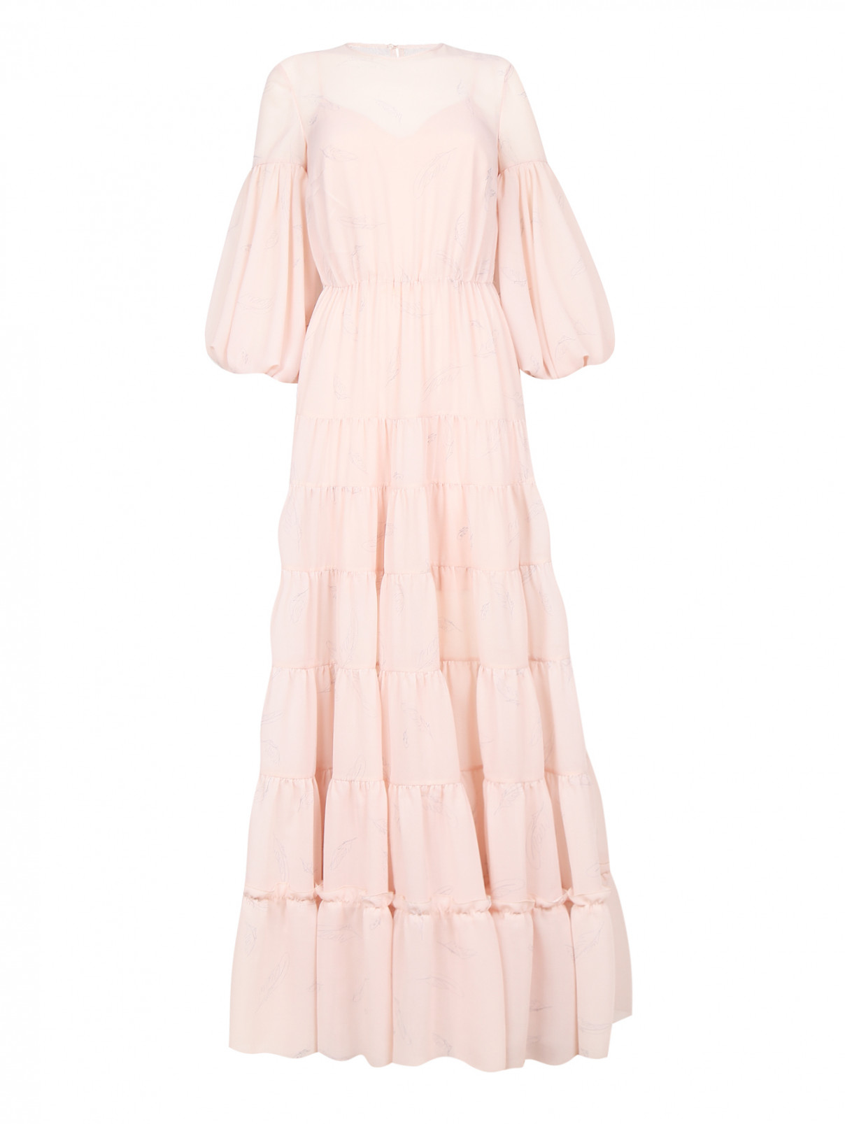 Платье-макси с узором A La Russe  –  Общий вид  – Цвет:  Розовый