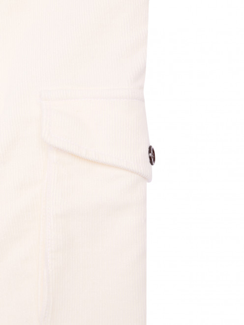 Вельветовые брюки с накладными карманами - Деталь1