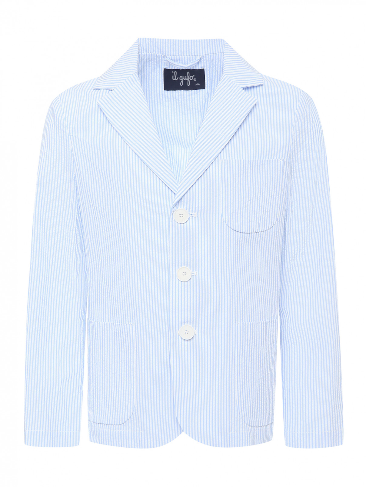 Хлопковый пиджак в полоску Il Gufo  –  Общий вид  – Цвет:  Узор