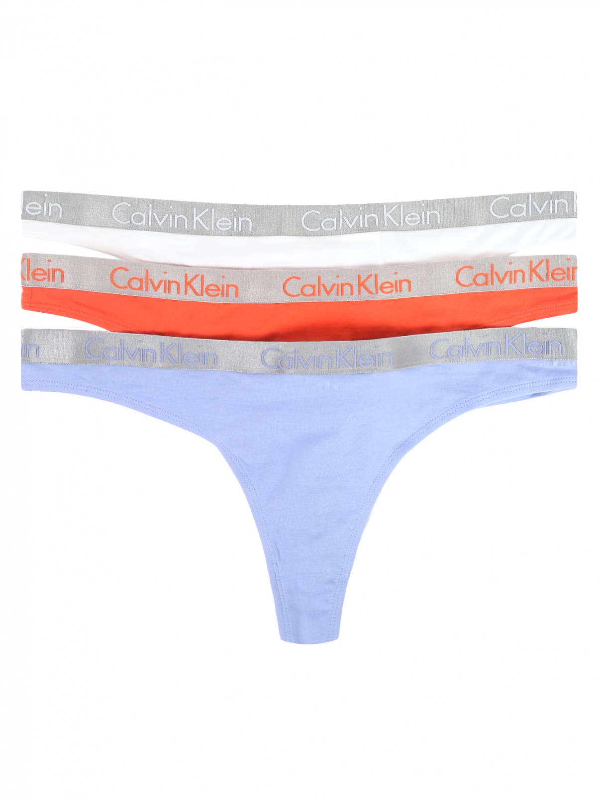 Комплект из трех трусов Calvin Klein  –  Общий вид  – Цвет:  Фиолетовый