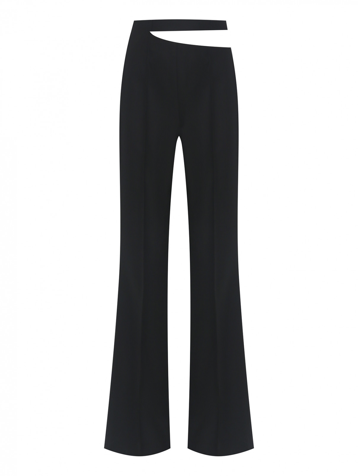 Расклешенные брюки из шерсти Rohe  –  Общий вид  – Цвет:  Черный
