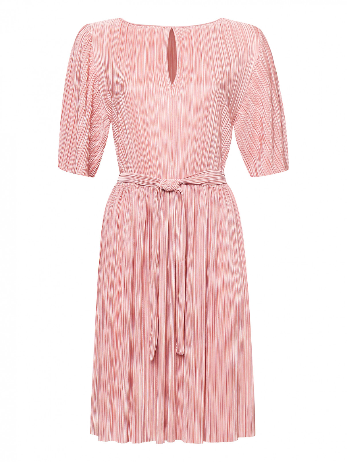 Платье из плиссированного трикотажа Max&Co  –  Общий вид  – Цвет:  Розовый