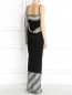 Платье-макси из шелка с узором "полоска" Jean Paul Gaultier  –  Модель Верх-Низ1