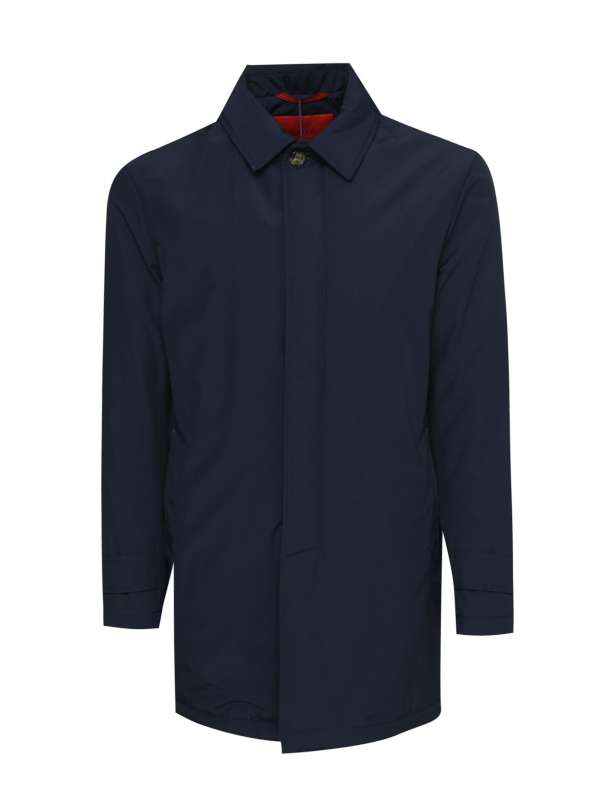 Куртка из шерсти с карманами Isaia  –  Общий вид  – Цвет:  Синий