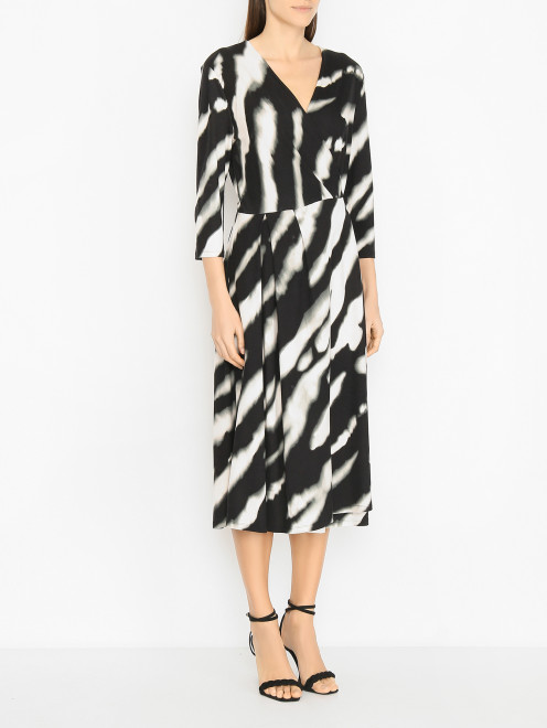 Трикотажное платье-миди с узором Weekend Max Mara - МодельВерхНиз