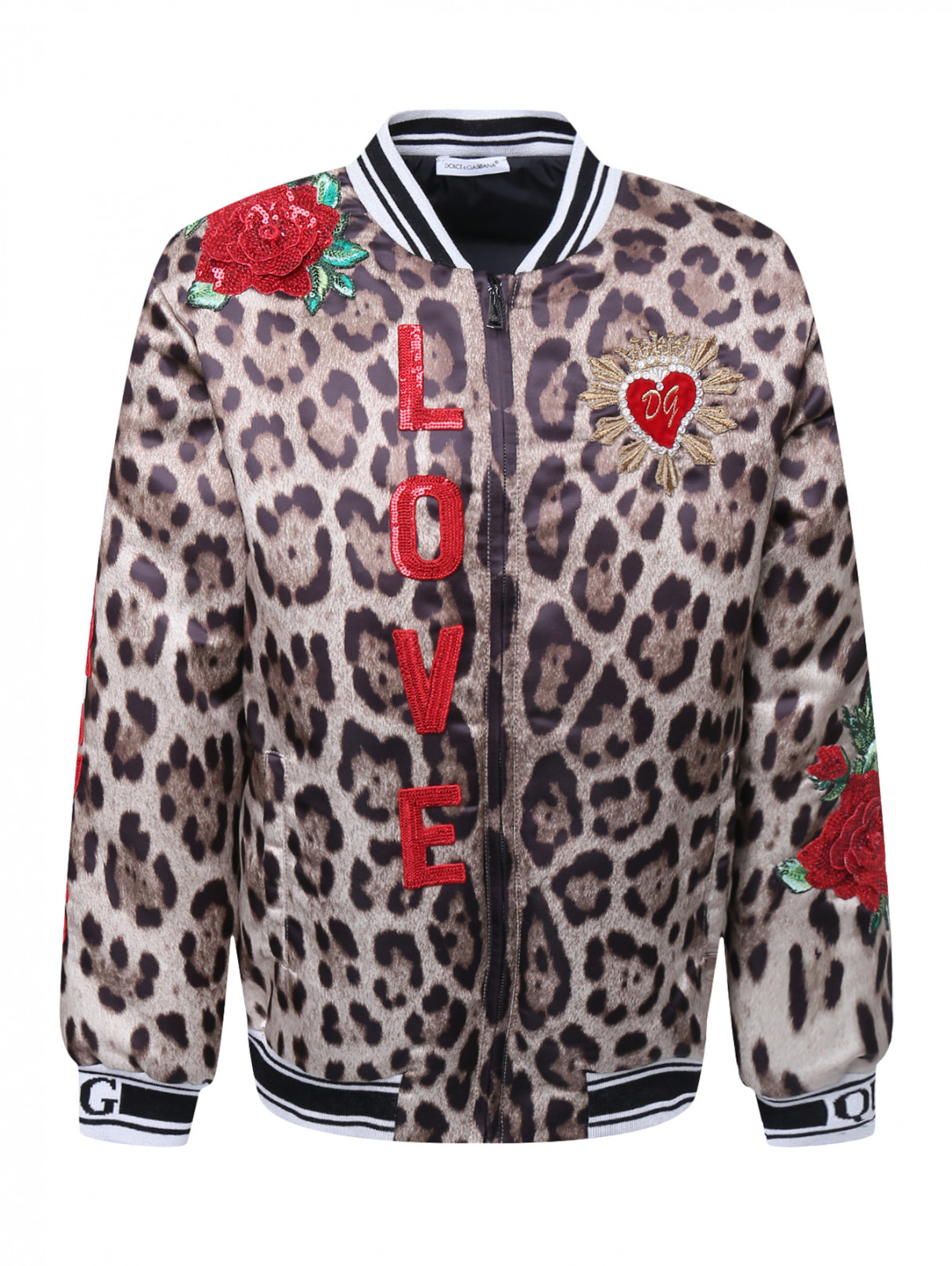 Бомбер с объемной аппликацией Dolce & Gabbana  –  Общий вид  – Цвет:  Мультиколор