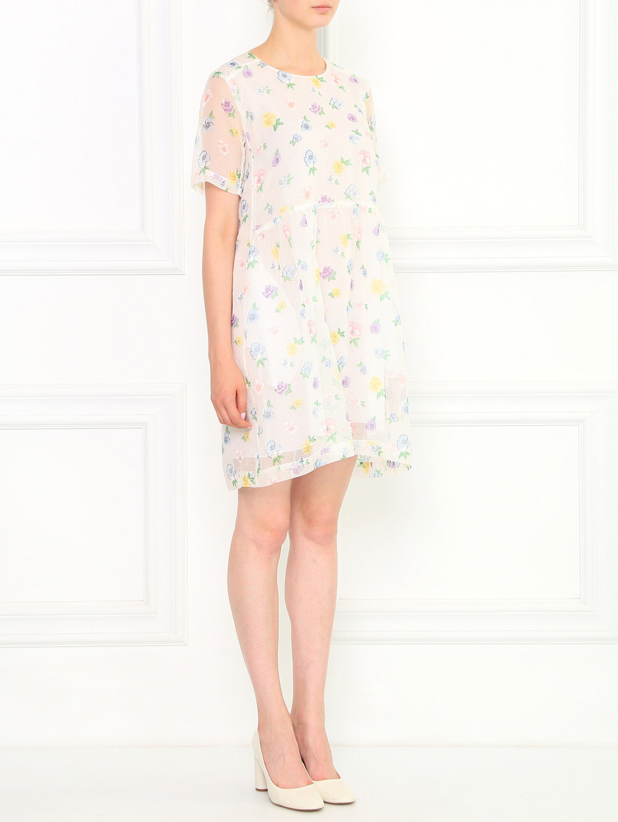 Платье из шелка с цветочным узором Dondup  –  Модель Общий вид  – Цвет:  Узор
