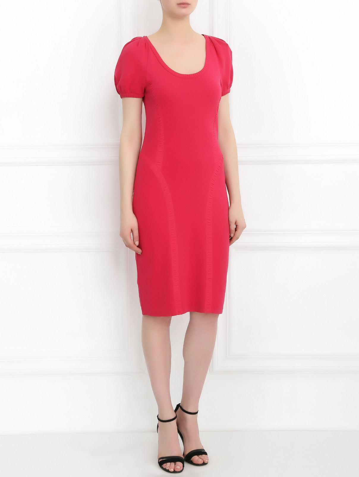 Платье из хлопка с короткими рукавами Iceberg  –  Модель Общий вид  – Цвет:  Розовый