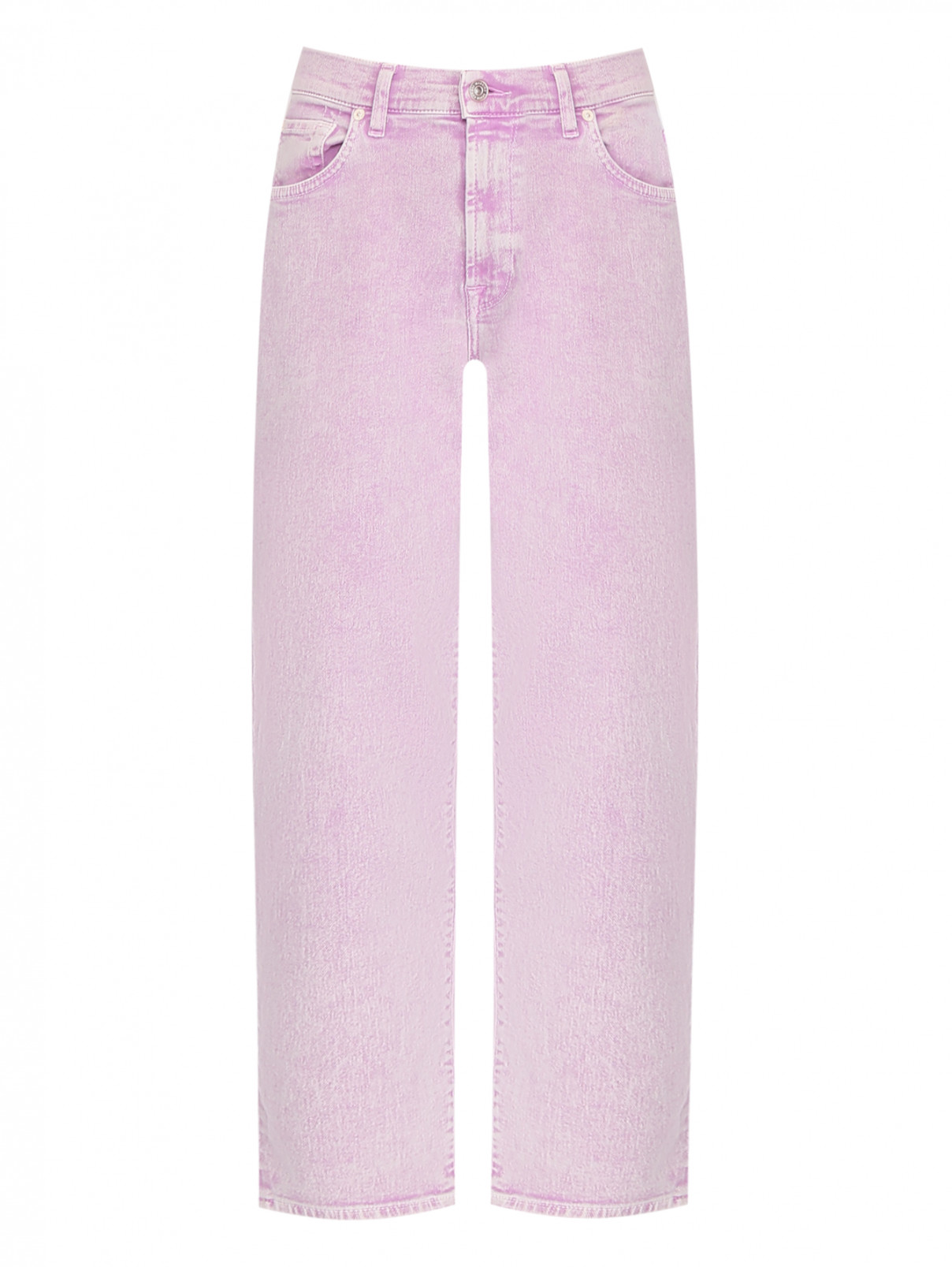 Укороченные джинсы из смешанного хлопка 7 For All Mankind  –  Общий вид  – Цвет:  Розовый