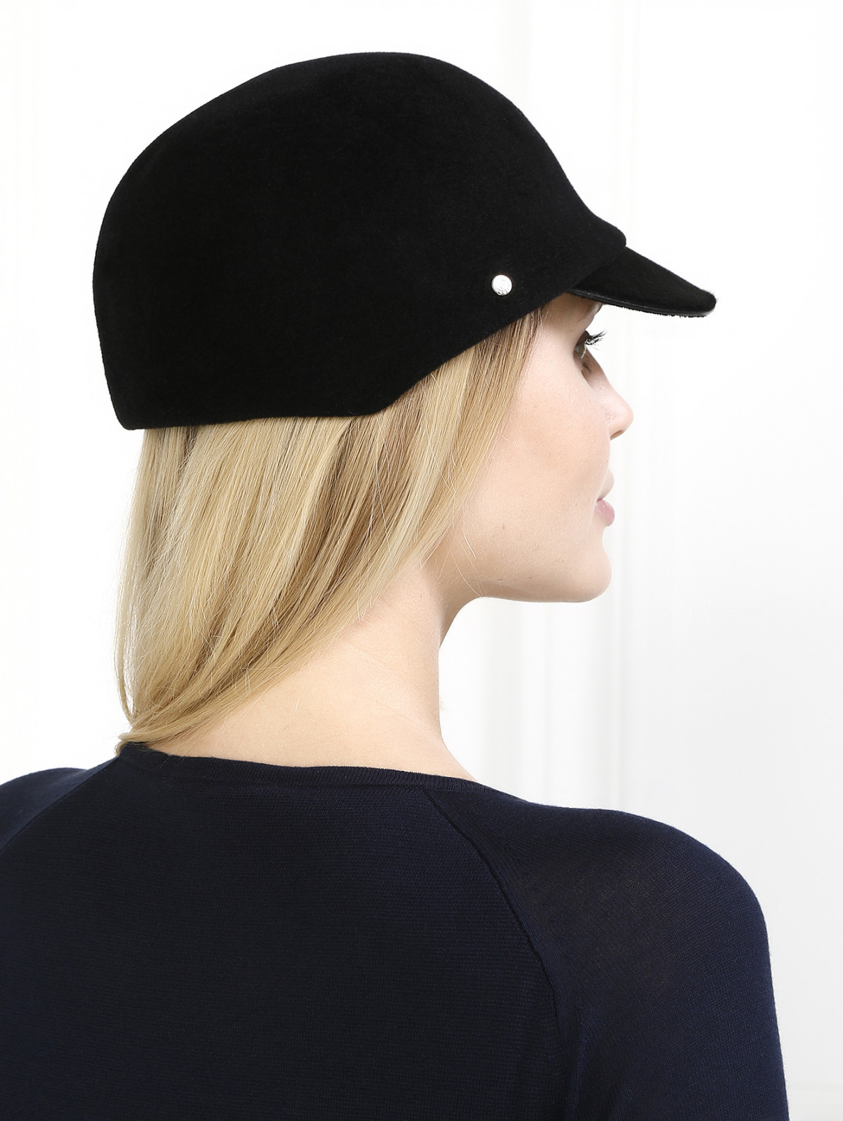 Шляпа из шерсти с козырьком Inverni  –  Модель Общий вид  – Цвет:  Черный