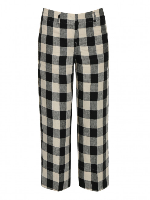 Брюки в клетку из льна Max Mara - Общий вид