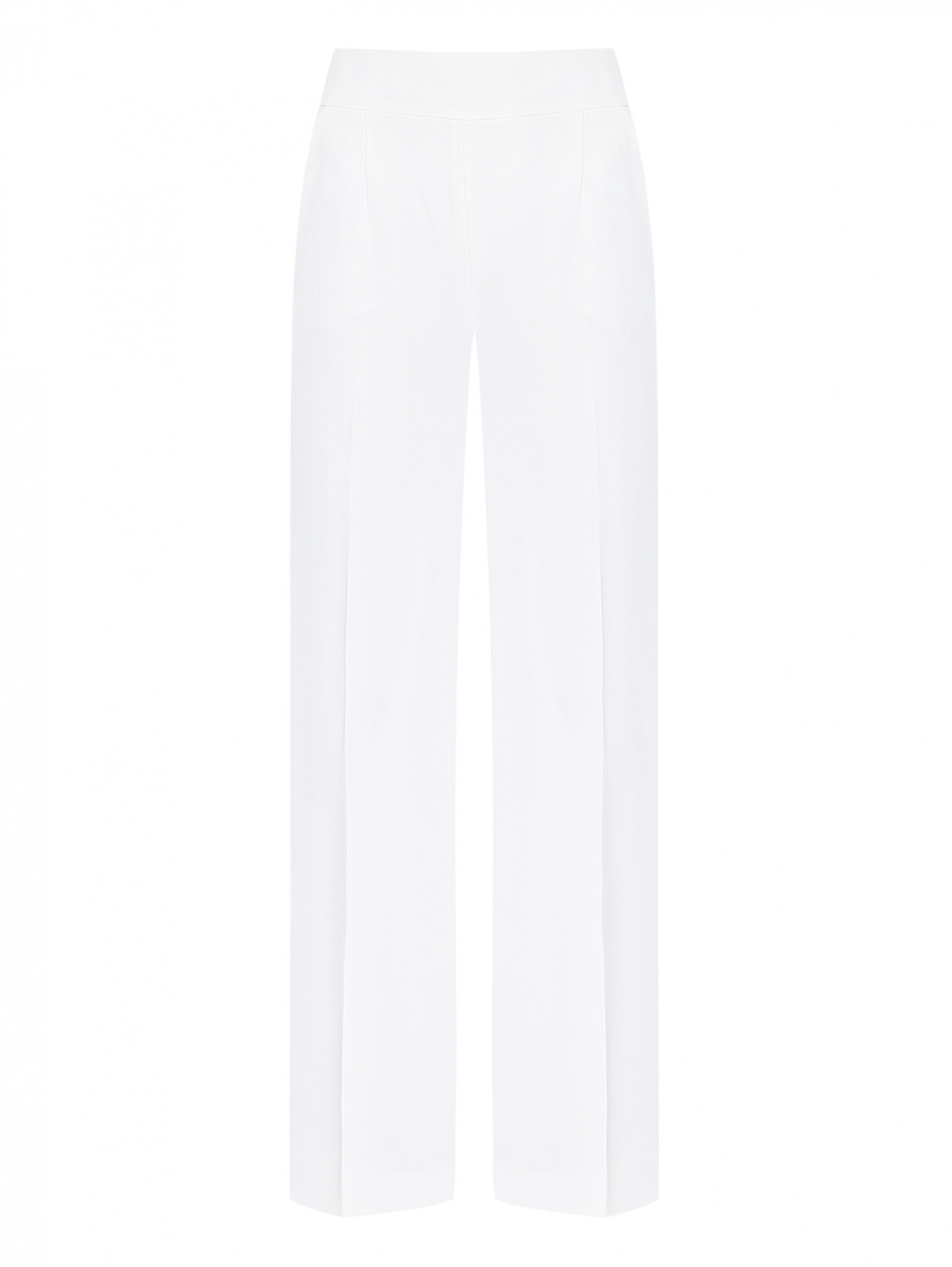 Однотонные брюки прямого кроя Luisa Spagnoli  –  Общий вид  – Цвет:  Белый