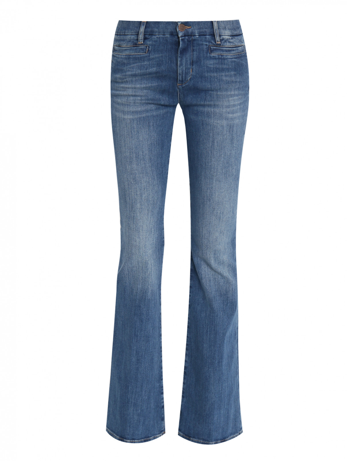 Джинсы-клеш из денима с потертостями M.i.h Jeans  –  Общий вид  – Цвет:  Синий