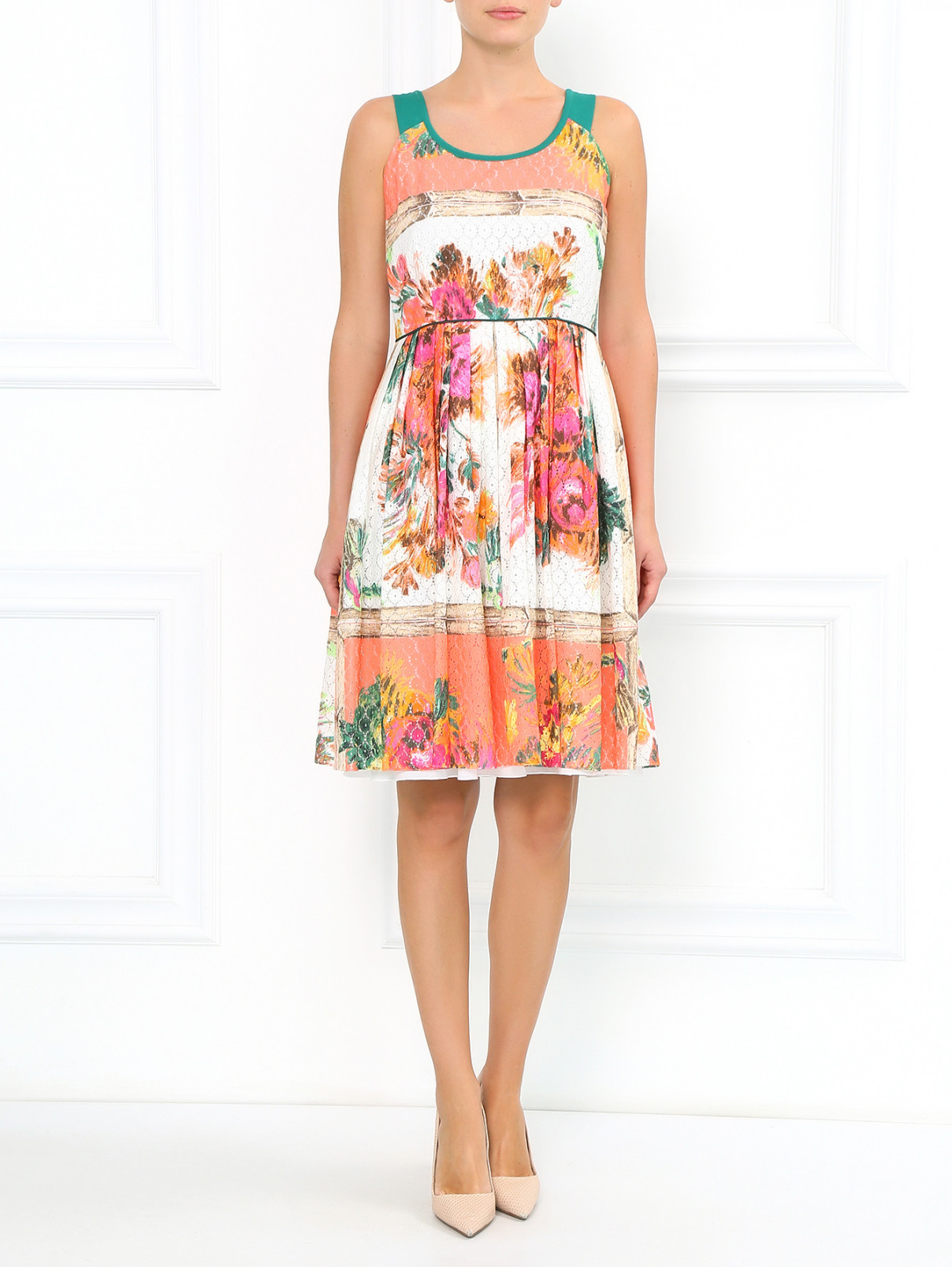 Платье из смешанного хлопка с цветочным узором Antonio Marras  –  Модель Общий вид  – Цвет:  Узор