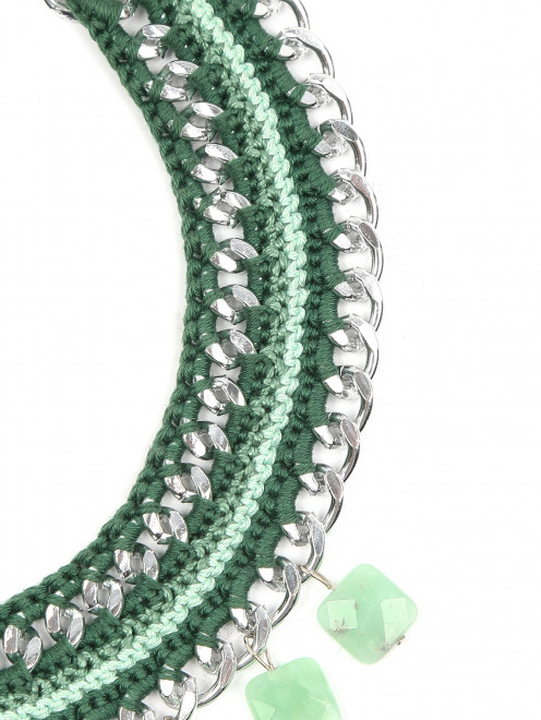 Ожерелье из текстиля с нефритом - Деталь1