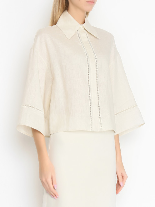 Блуза свободного кроя из льна Max Mara - МодельВерхНиз