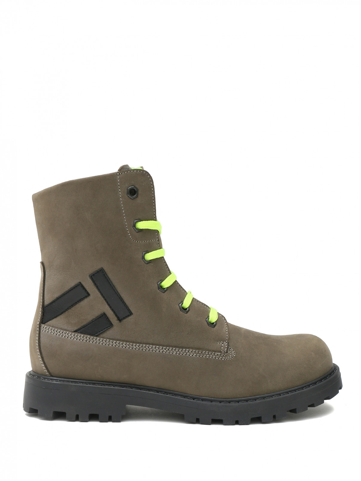 Ботинки с контрастной шнуровкой Rondinella  –  Обтравка1  – Цвет:  Зеленый