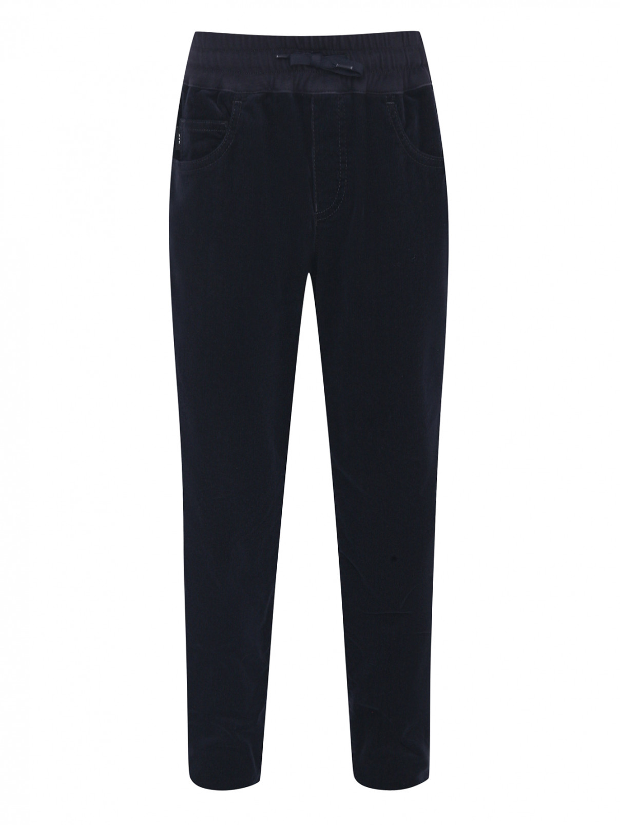 Утепленный брюки на резинке Emporio Armani  –  Общий вид  – Цвет:  Синий