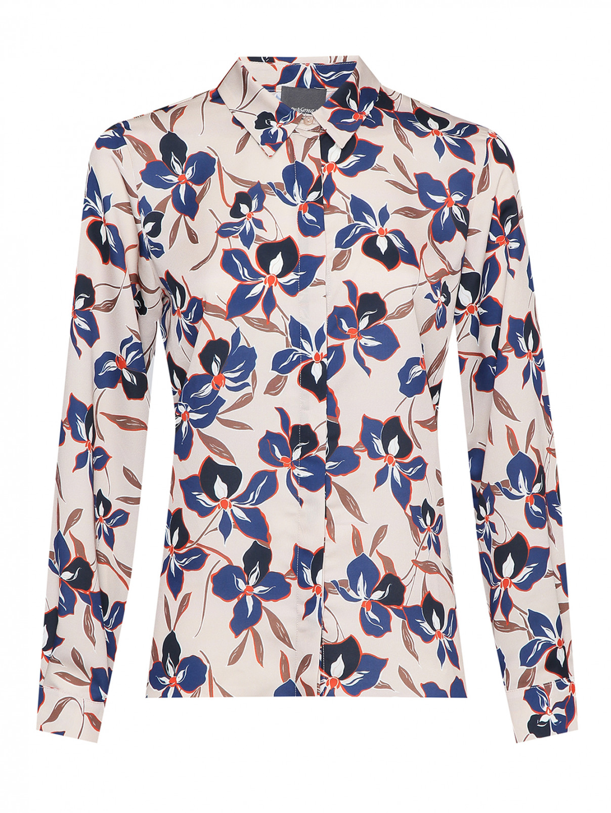 Рубашка с цветочным узором Persona by Marina Rinaldi  –  Общий вид  – Цвет:  Узор