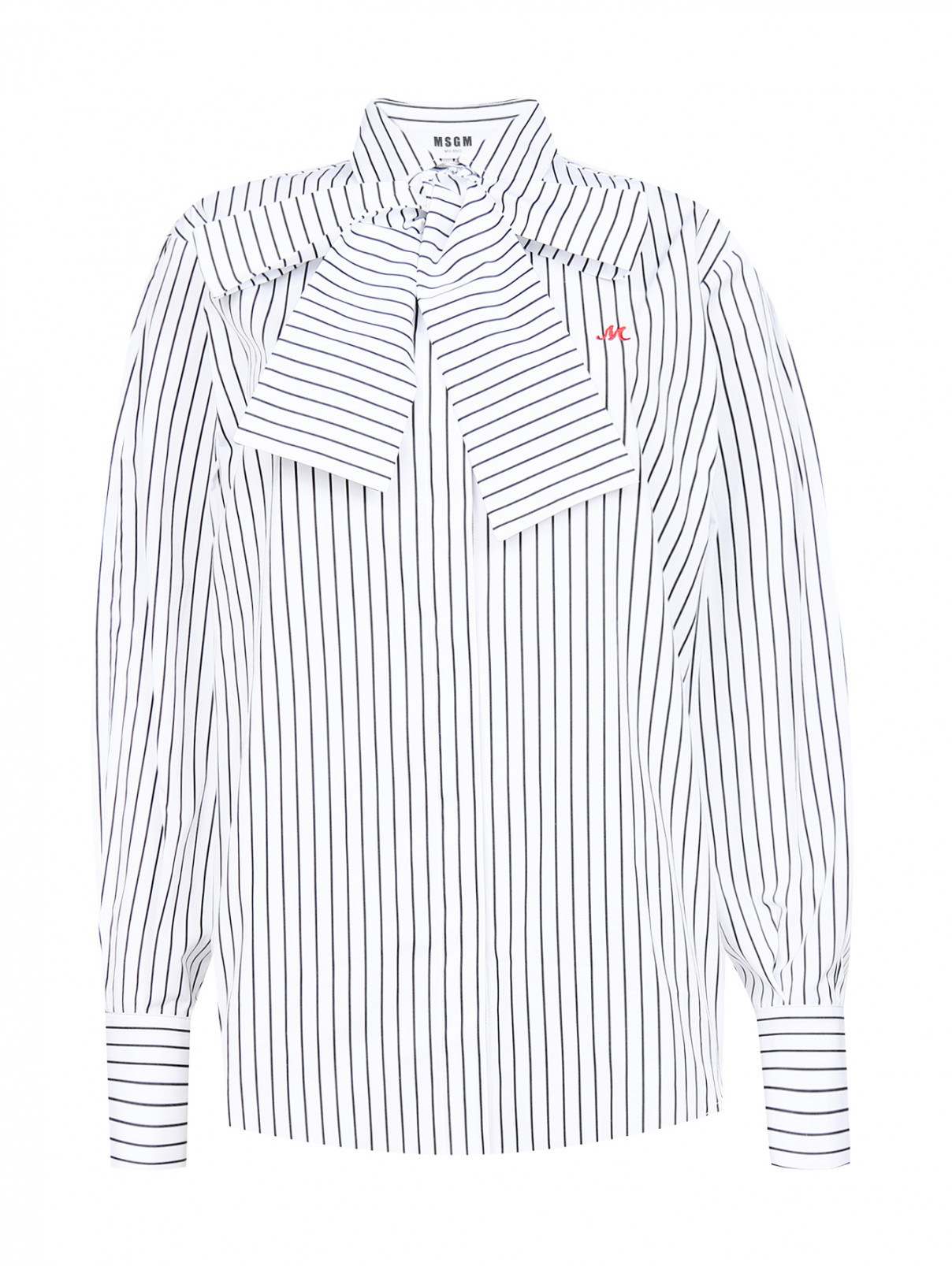 Рубашка из хлопка с узором "полоска" MSGM  –  Общий вид  – Цвет:  Узор