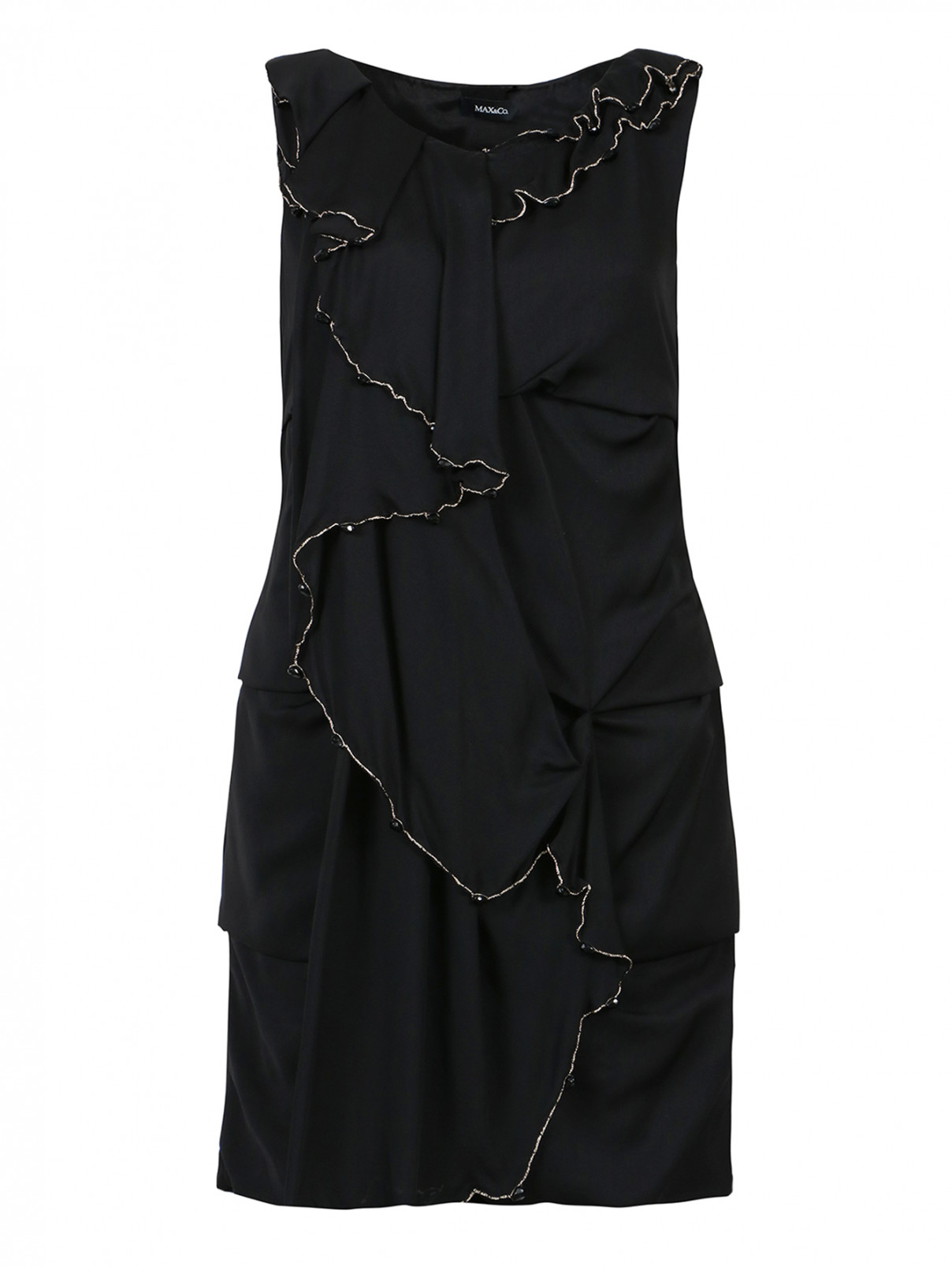 Платье-мини с драпировкой Max&Co  –  Общий вид  – Цвет:  Черный