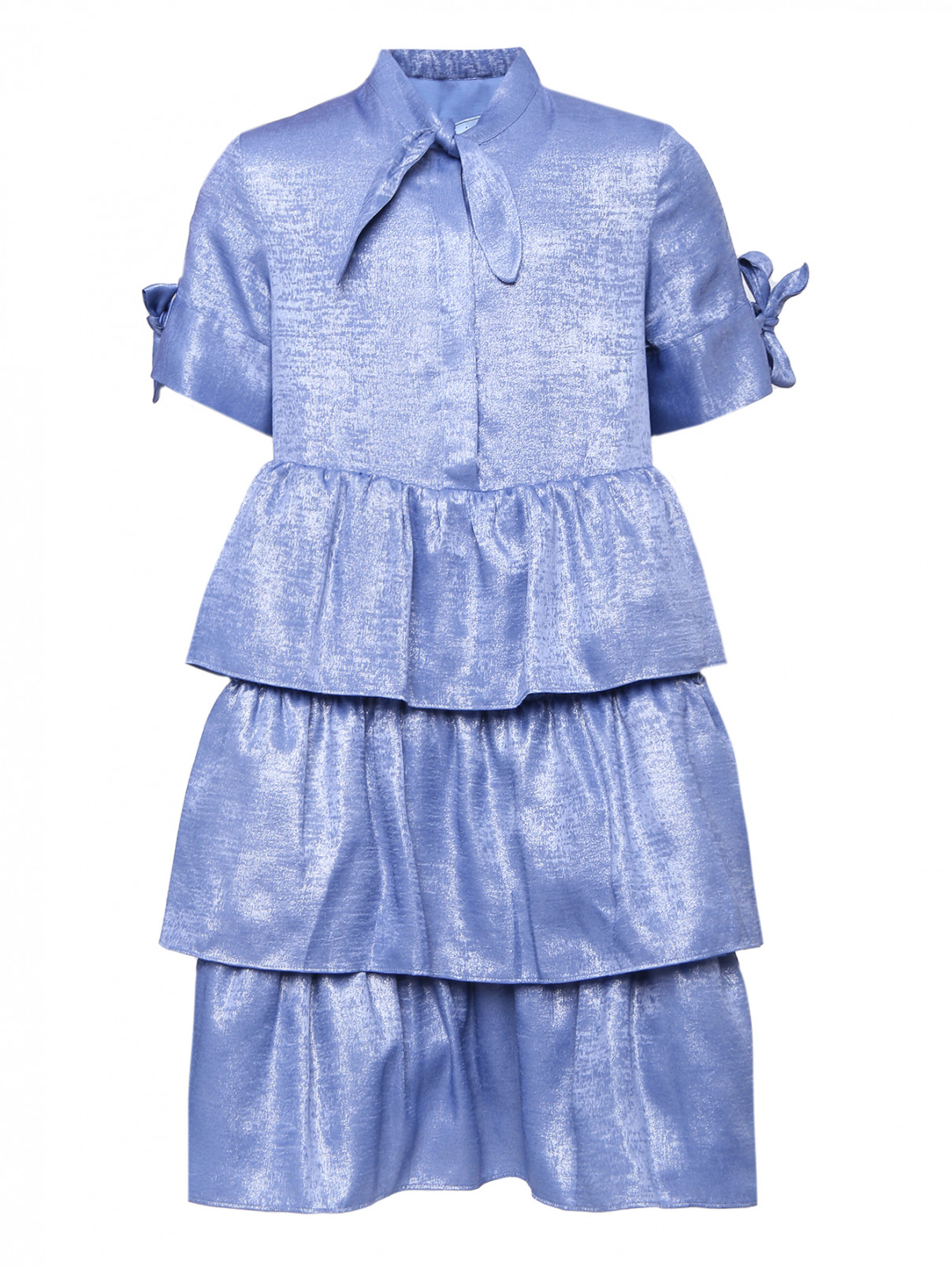 Объемное платье с воланами MiMiSol  –  Общий вид  – Цвет:  Синий